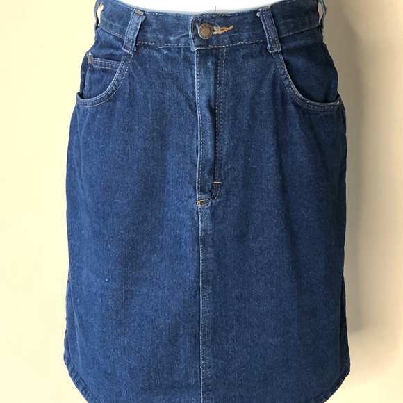 Waist woman denim skirt dark denim color - Picture 1 of 3